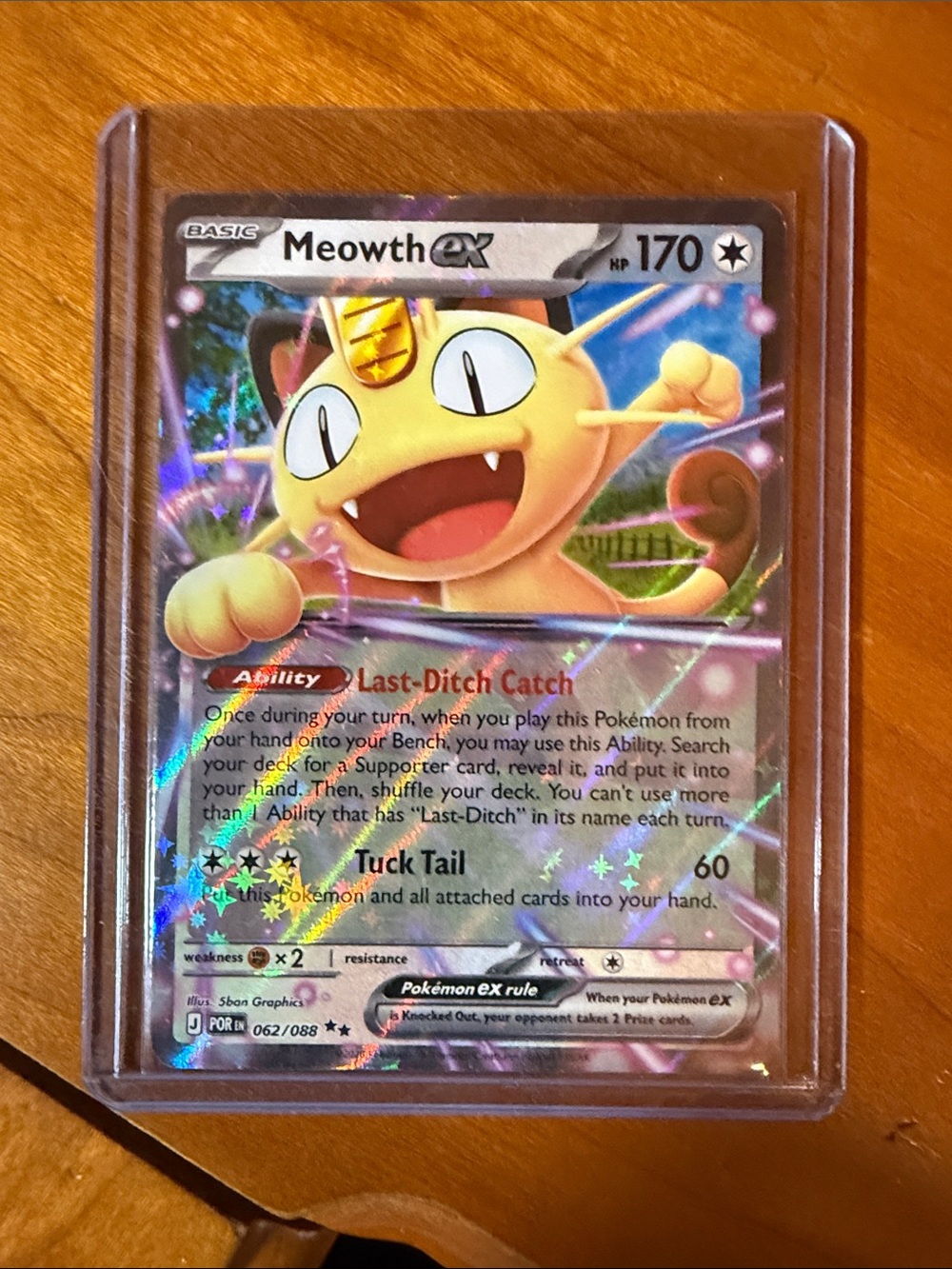 Pokemon Meowth ex Holographic Yellow and Silver